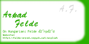 arpad felde business card